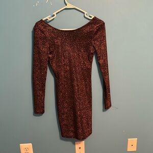 Dark purple long sleeve homecoming dress